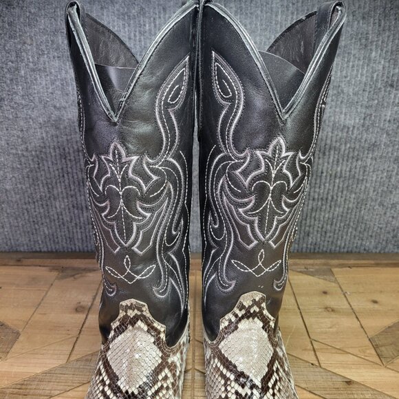 🔥 JB DILLON Reserve Mens 11B Narrow White Python EXOTIC Cowboy Square Toe Boots - Picture 3 of 14
